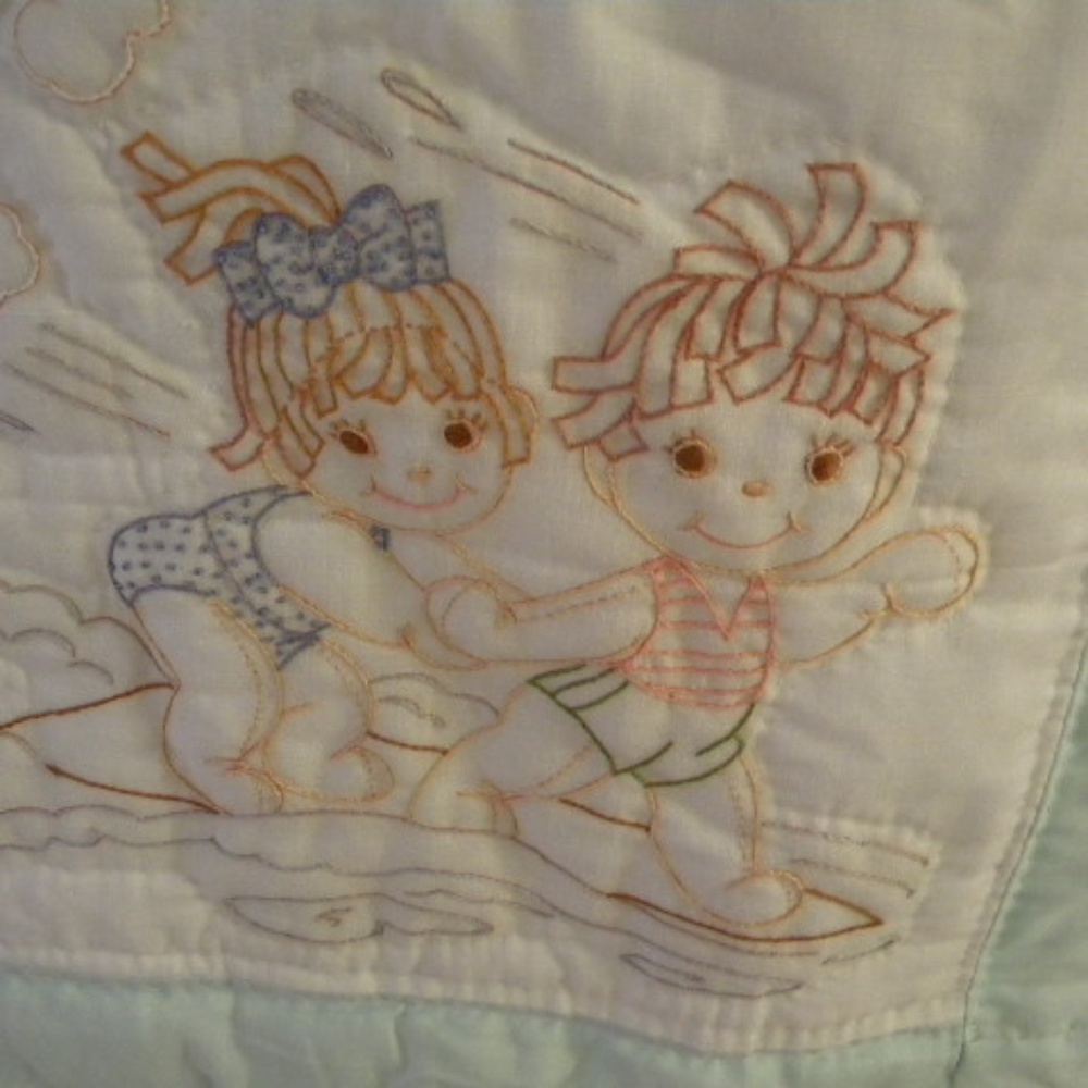 Child Embroidered handmade  Quilt